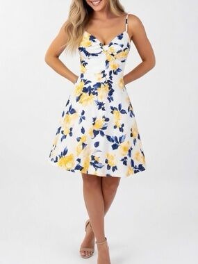 Elegant Spring Floral White Mini Dress- Trixxi